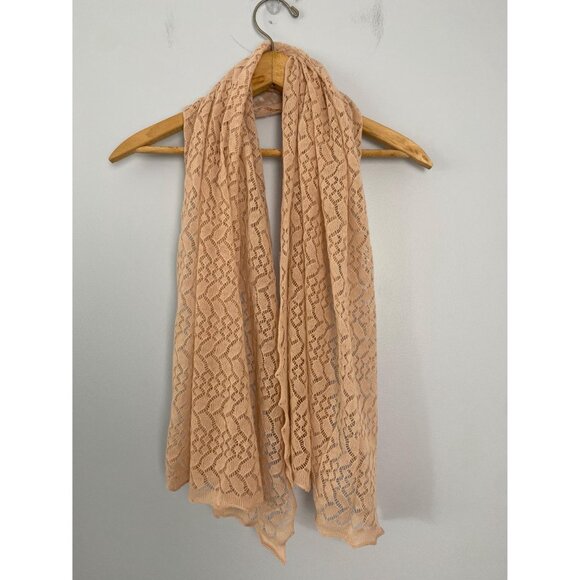 Vintage Abraham & Straus Light Pink Acrylic Open Knit Scarf / Wrap, 60s/70s - Picture 7 of 9